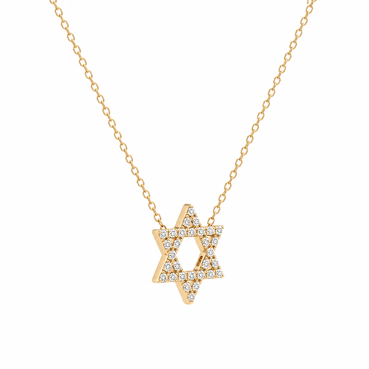 Diamond Star of David Necklace