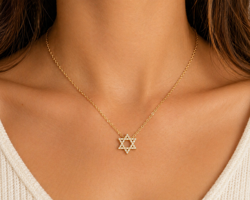 Diamond Star of David Necklace