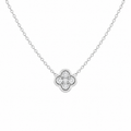 Diamond Cluster Clover Pendant Necklace