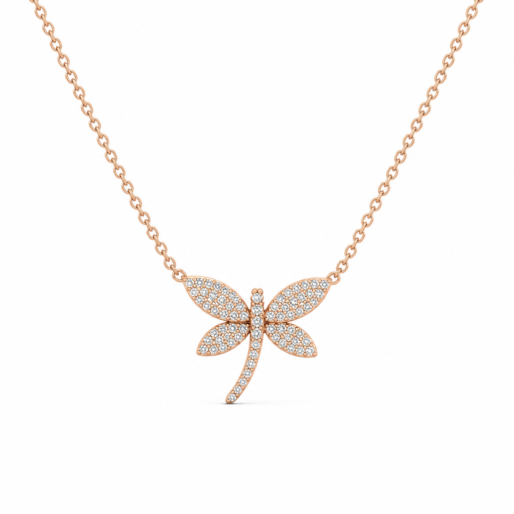 Diamond Dragonfly Necklace