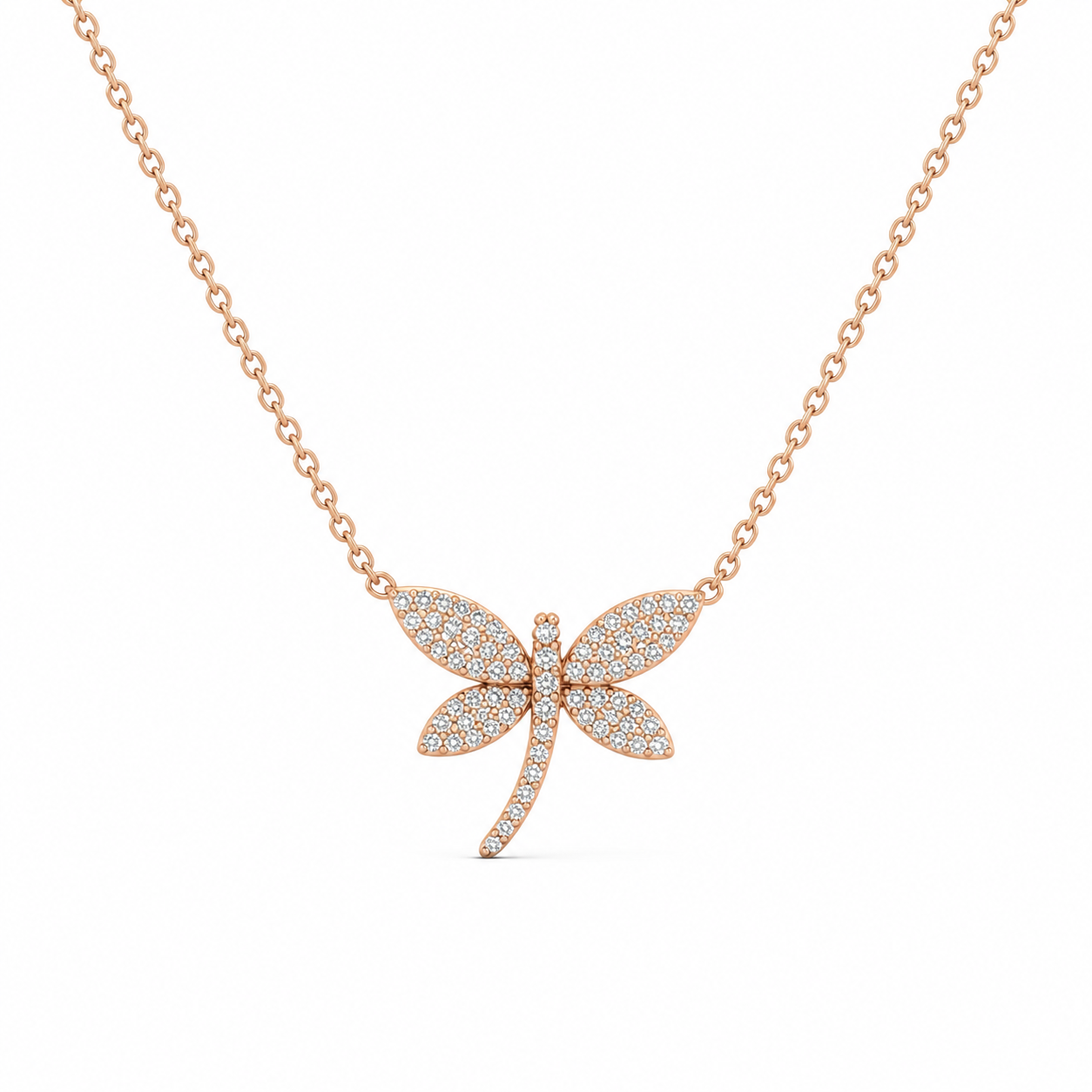 Diamond Dragonfly Necklace