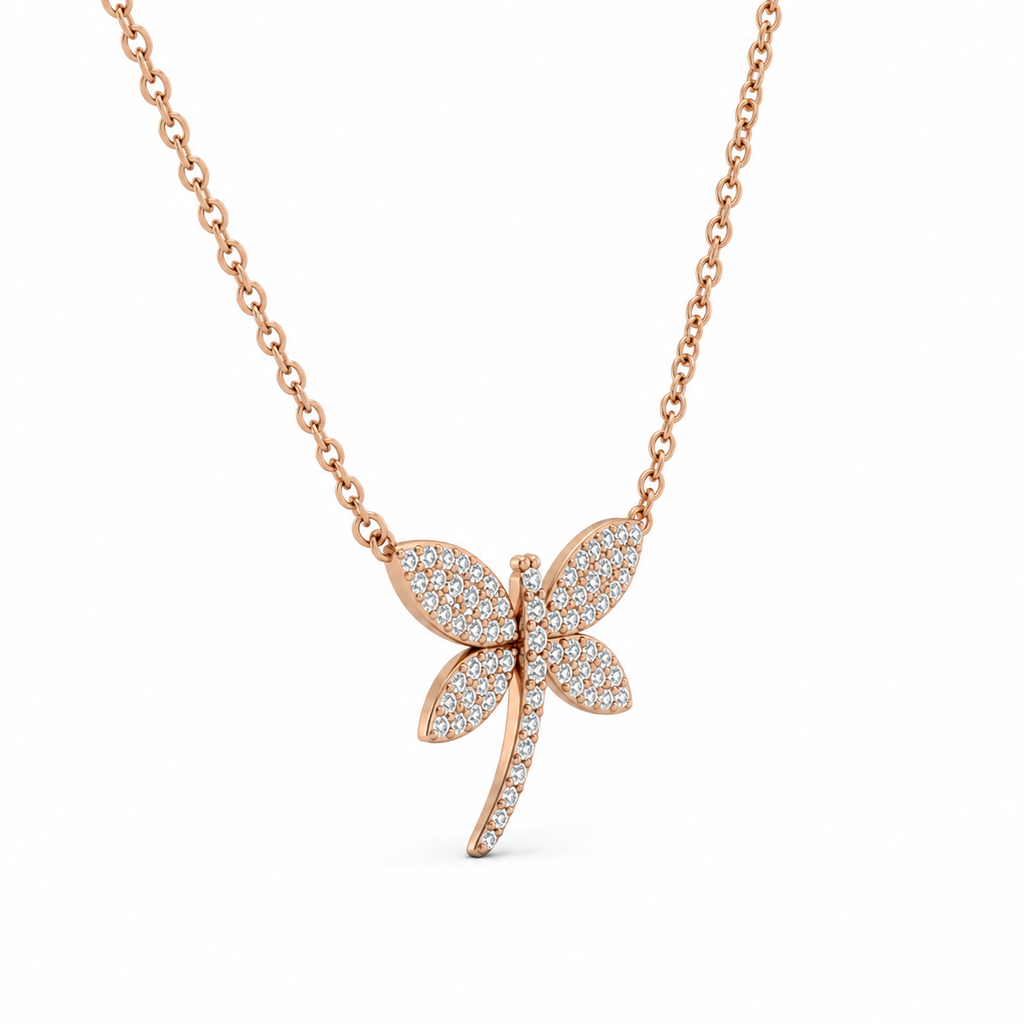 Diamond Dragonfly Necklace