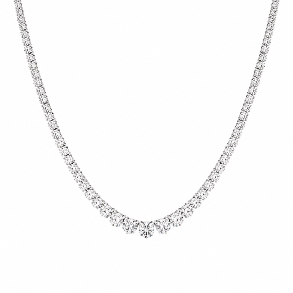 Halfway Graduated Lab-Grown Diamond Riviera Necklace – 7.70 ctw
