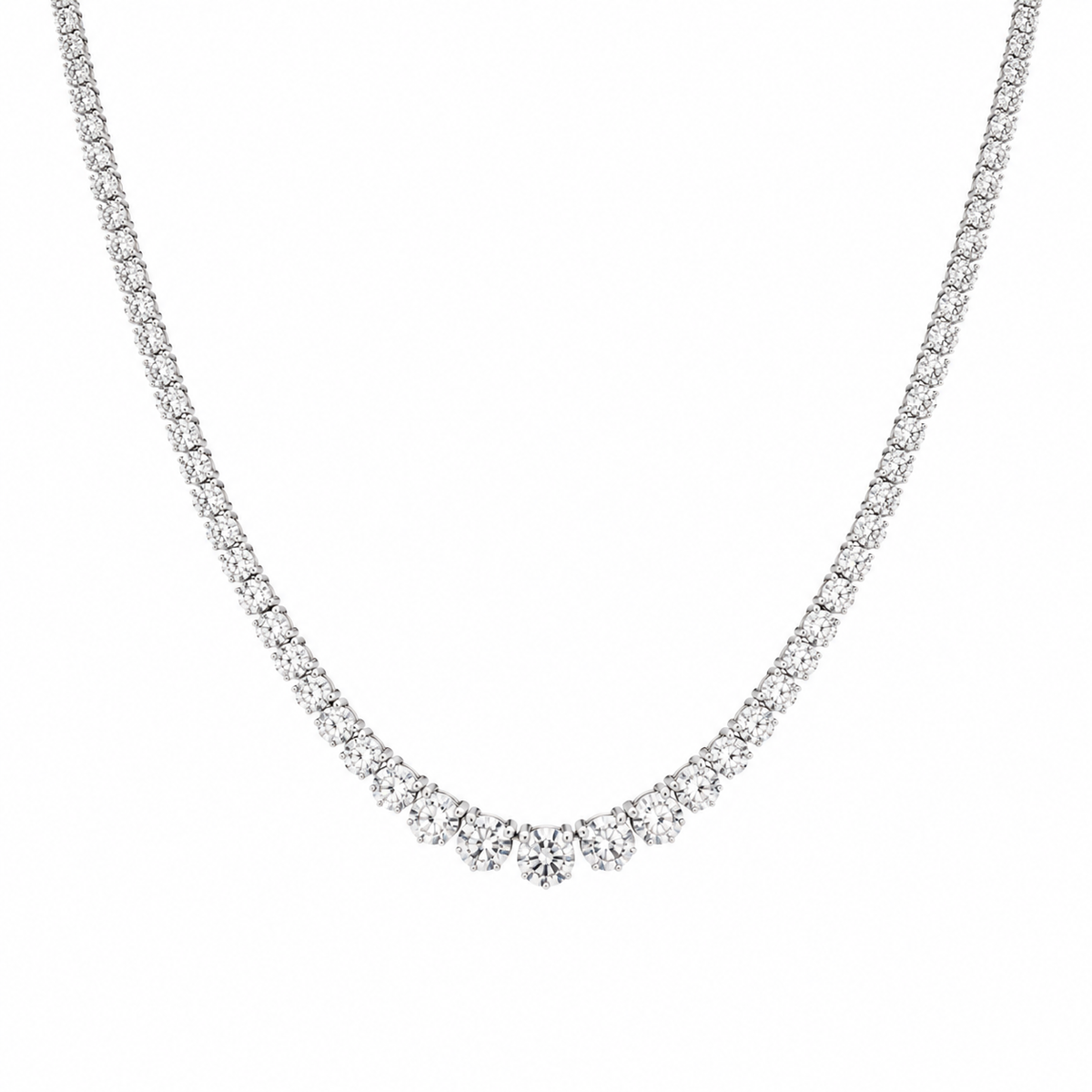 Halfway Graduated Lab-Grown Diamond Riviera Necklace – 7.70 ctw