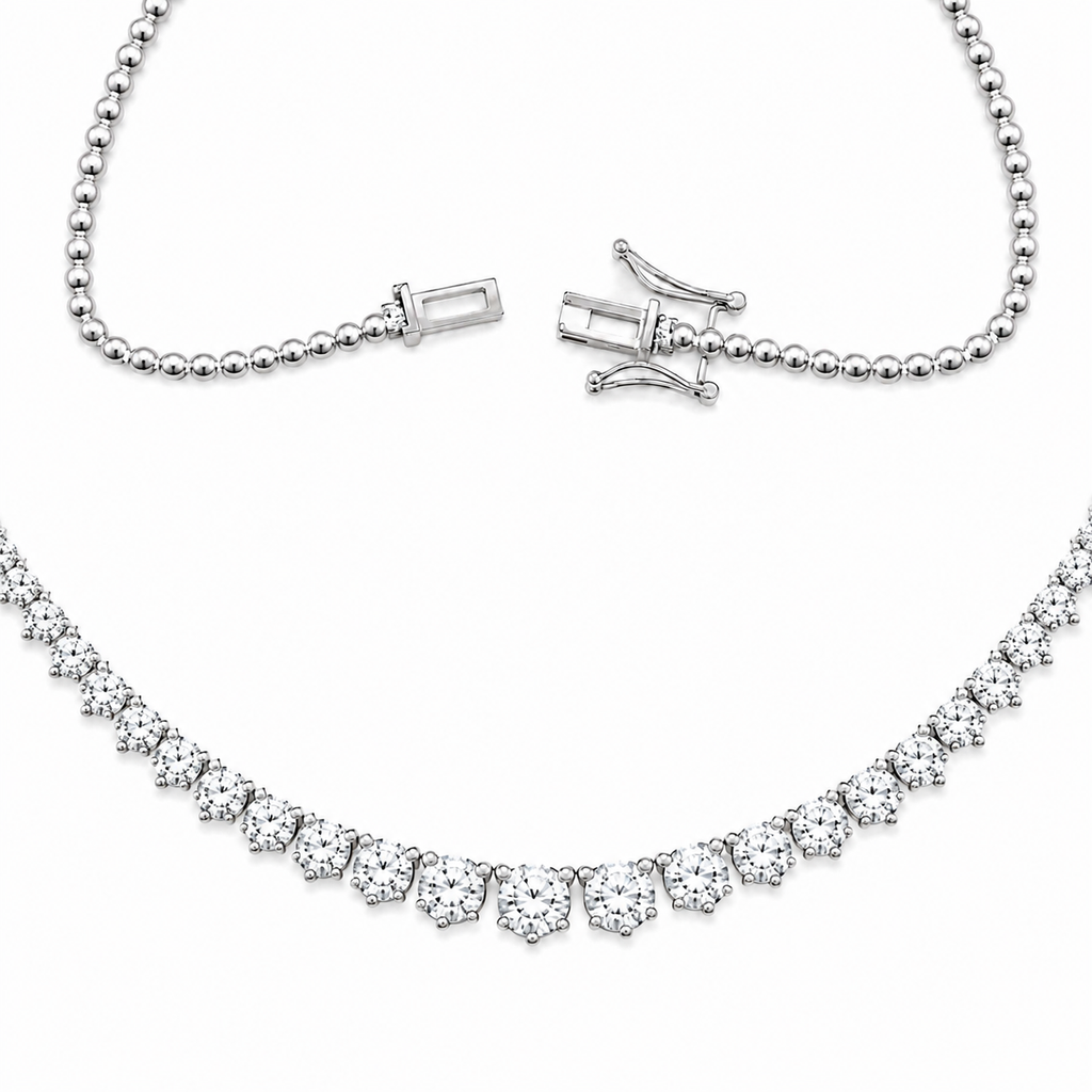 Halfway Graduated Lab-Grown Diamond Riviera Necklace – 7.70 ctw