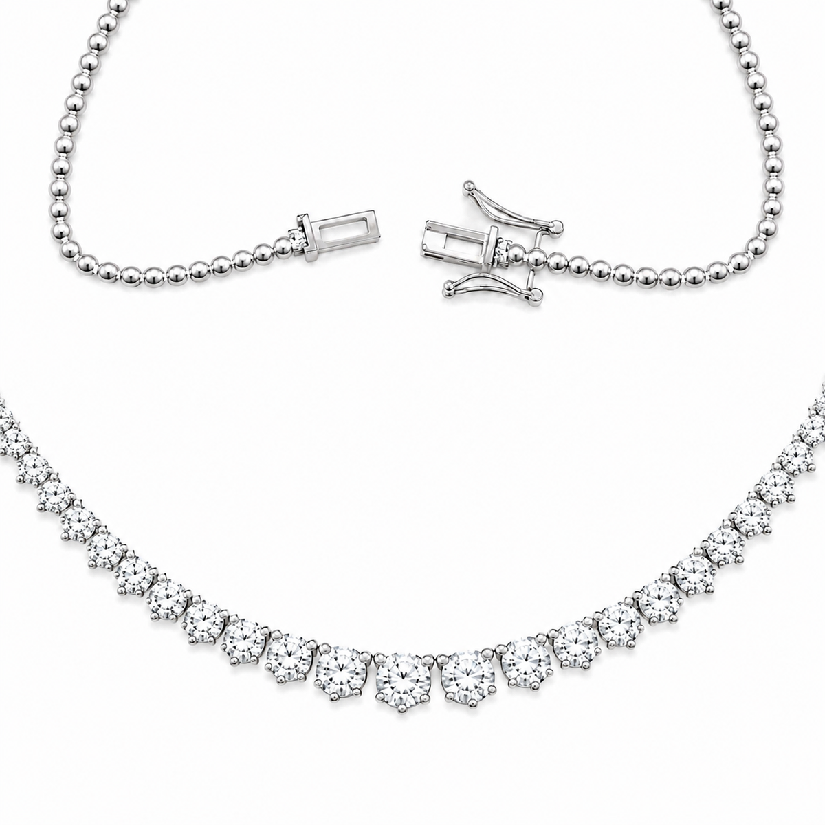 Halfway Graduated Lab-Grown Diamond Riviera Necklace – 7.70 ctw