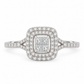 Natural Diamond Cluster Double Halo Ring – 0.65 ctw