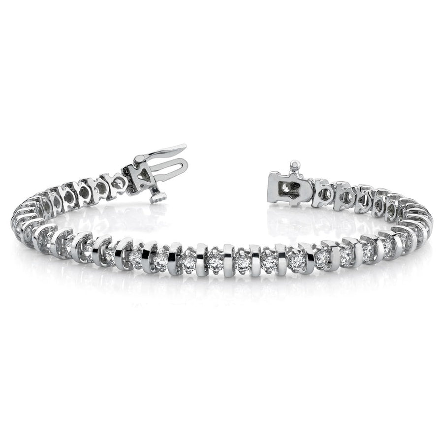 Diamond Bar Bracelet In White Gold