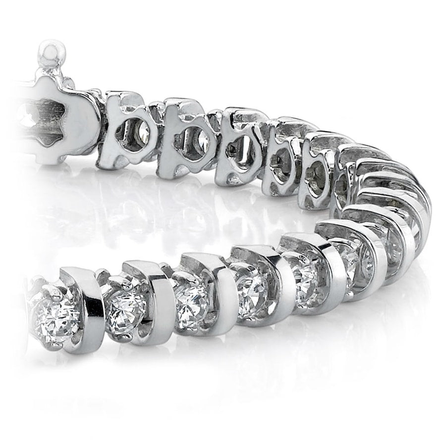 Diamond Bar Bracelet In White Gold
