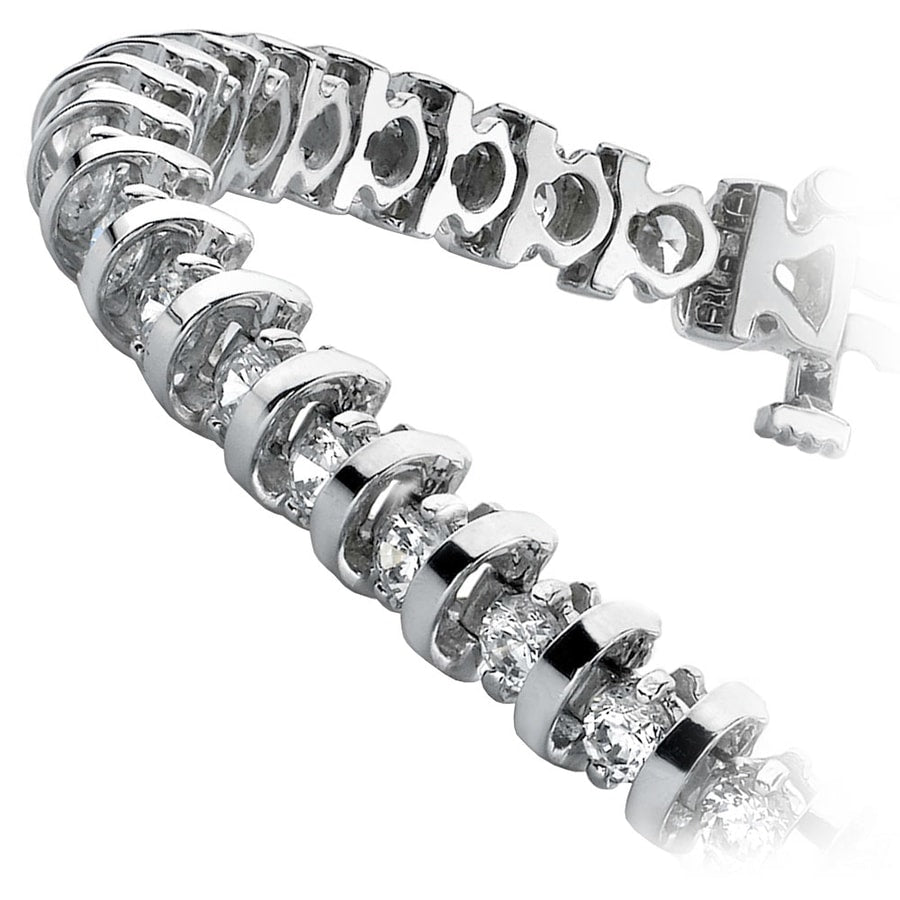 Diamond Bar Bracelet In White Gold