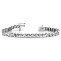 Round Bezel Set Diamond Tennis Bracelet In White Gold (2 Ctw)