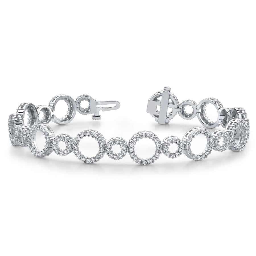 Circle Diamond Bracelet in White Gold (6 ctw)
