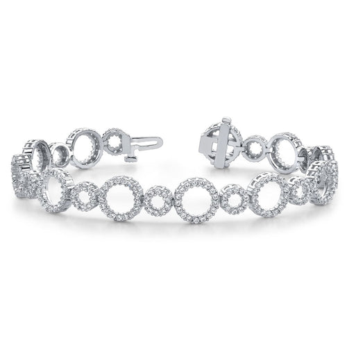 Circle Diamond Bracelet in White Gold (6 ctw)