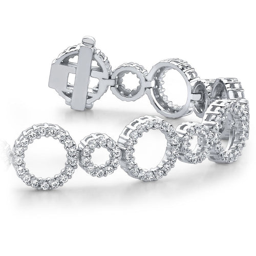 Circle Diamond Bracelet in White Gold (6 ctw)