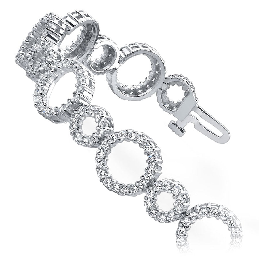 Circle Diamond Bracelet in White Gold (6 ctw)
