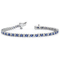 Diamond And Sapphire Bracelet In White Gold - Illusion Design