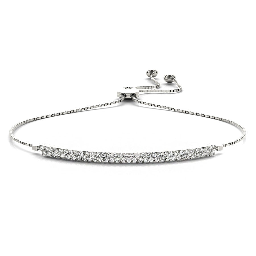 Adjustable 0.50 Carat Double Row Diamond Bracelet in White Gold