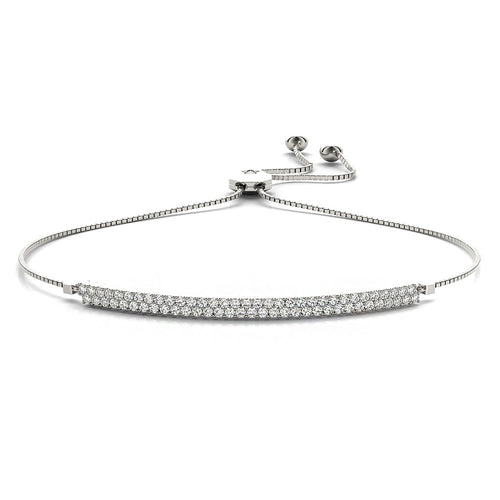 Adjustable 0.50 Carat Double Row Diamond Bracelet in White Gold