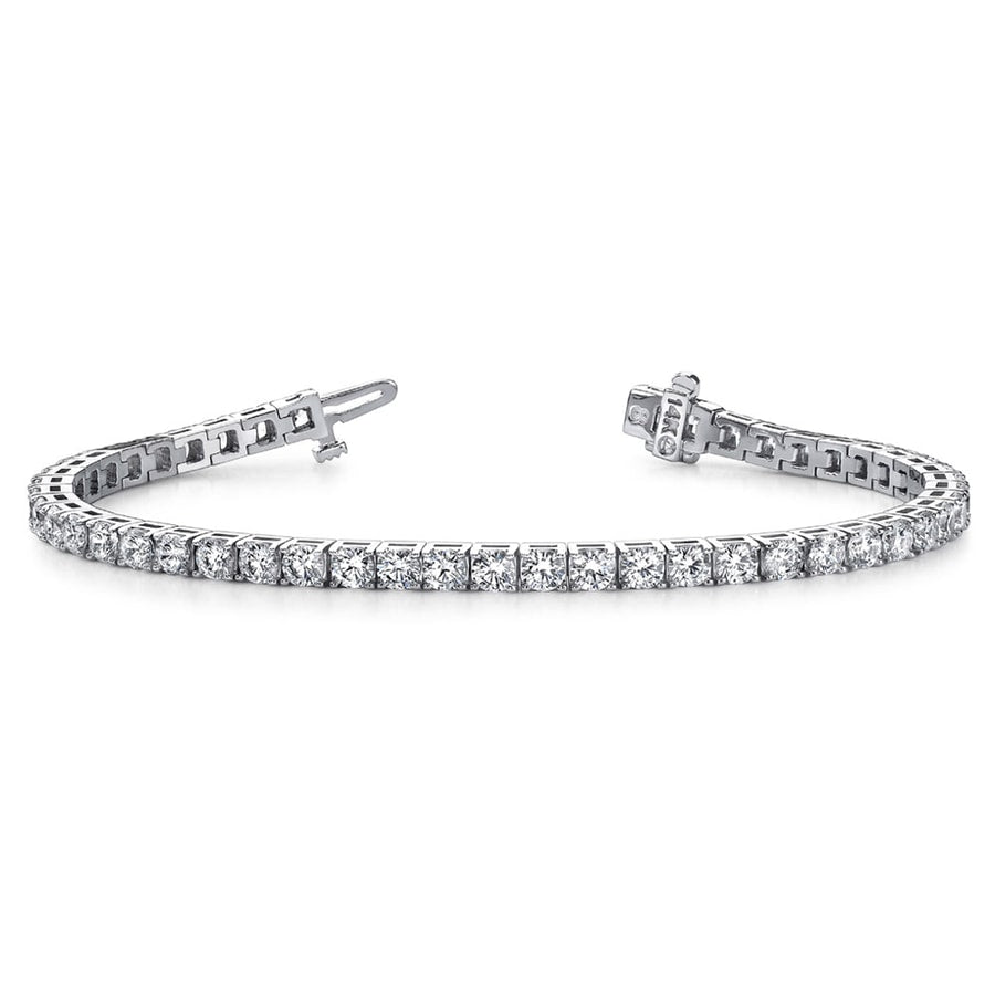 Four Prong Diamond Tennis Bracelet In White Gold (4 ctw)