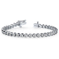Half Bezel Set Diamond Bracelet In White Gold (One Carat)