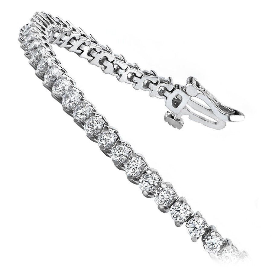 Diamond Illusion Tennis Bracelet In White Gold (1 1/2 ctw)