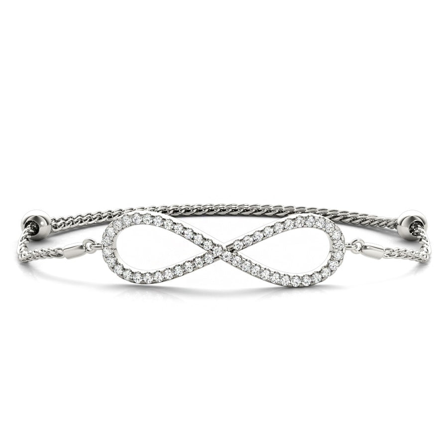 0.50 Carat White Gold Diamond Infinity Bracelet - Adjustable