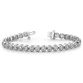Bezel Diamond Bracelet In White Gold (Milgrain Detail) - 1 Ctw