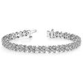 Milgrain Flower Diamond Bracelet in White Gold (3 ctw)