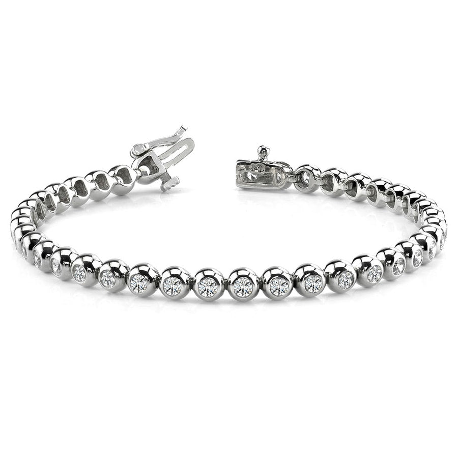 Bezel Diamond Bracelet In White Gold With A Modern Design (1 Ctw)