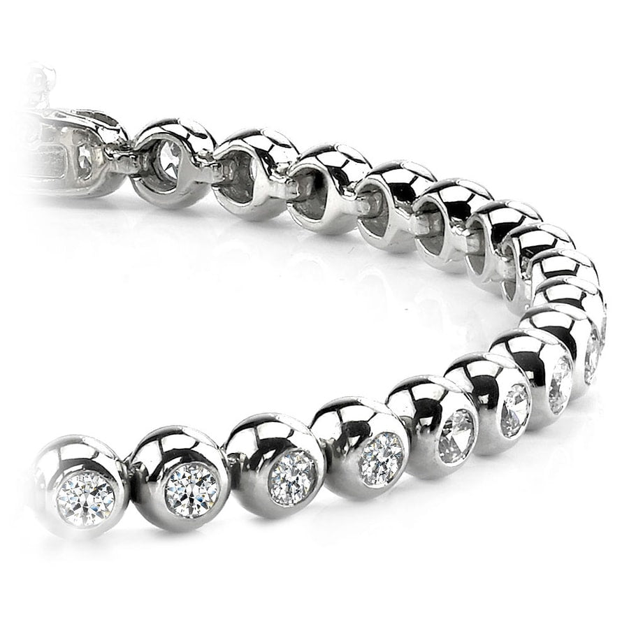Bezel Diamond Bracelet In White Gold With A Modern Design (1 Ctw)