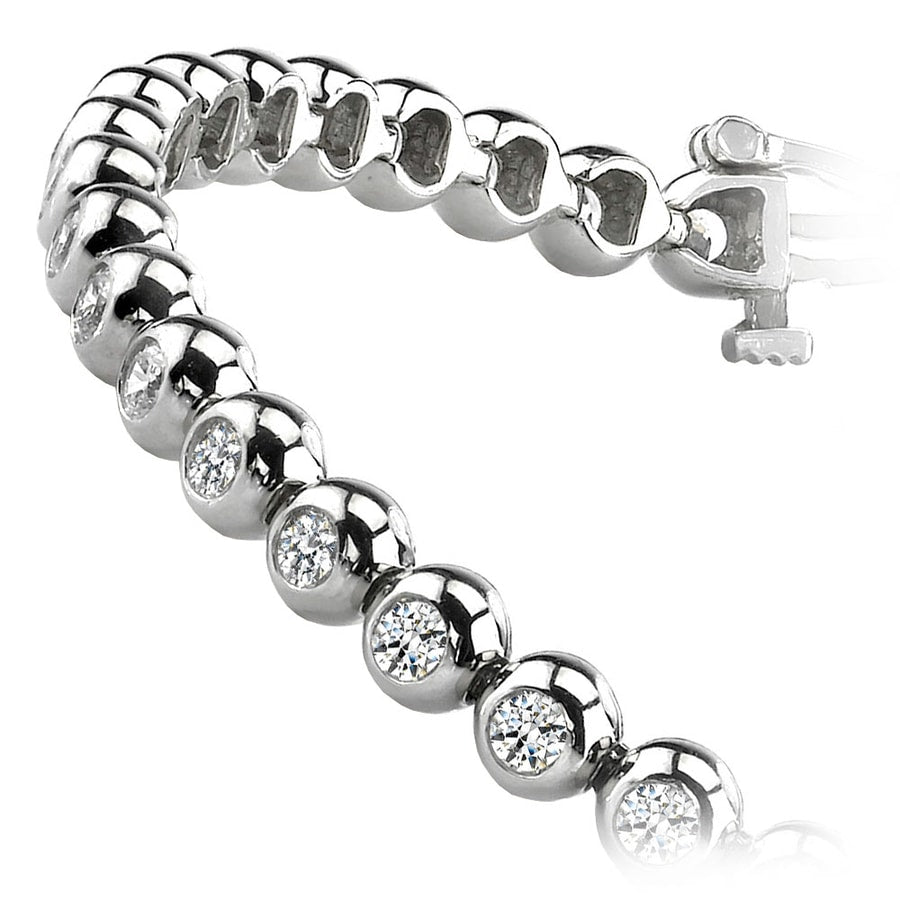 Modern Bezel Diamond Bracelet In White Gold (2 Ctw)