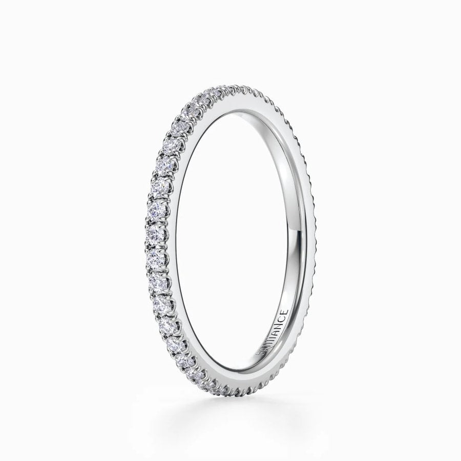 Petite Pave Eternity Ring in White Gold (0.52 Carat)