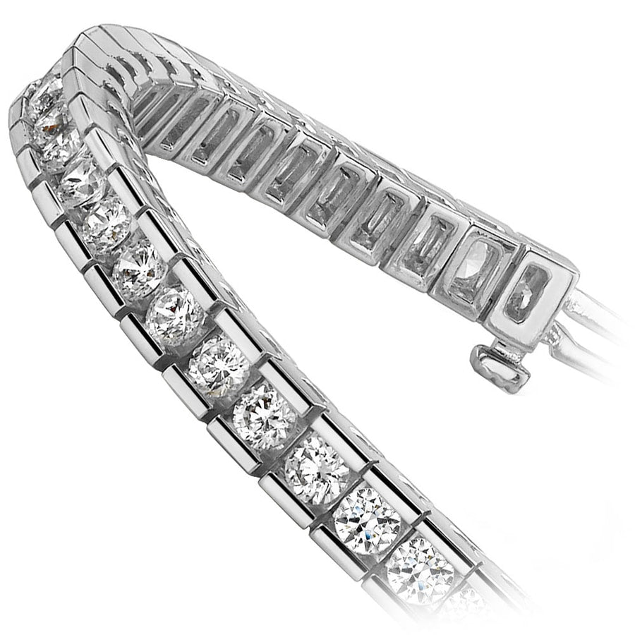 Channel Set Round Diamond Tennis Bracelet In White Gold (2 1/2 Ctw)
