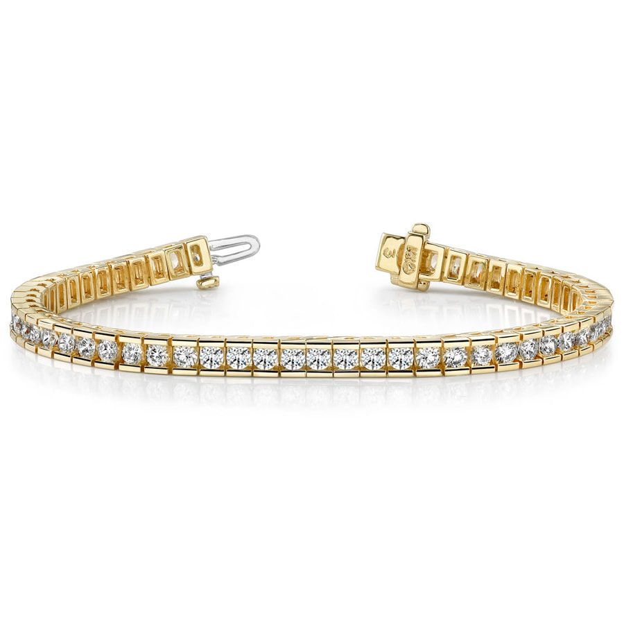 Channel Set Round Diamond Tennis Bracelet In Yellow Gold (2 1/2 Ctw)