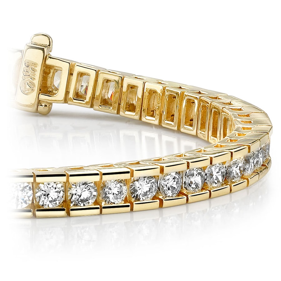 Channel Set Round Diamond Tennis Bracelet In Yellow Gold (2 1/2 Ctw)
