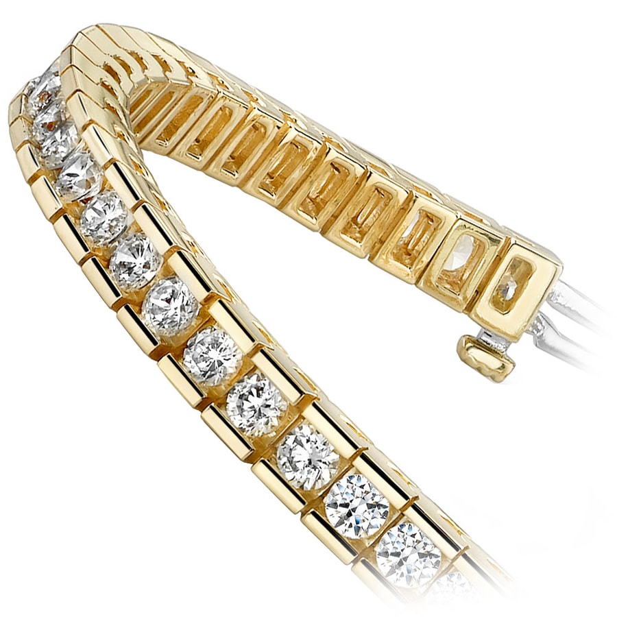 Channel Set Round Diamond Tennis Bracelet In Yellow Gold (2 1/2 Ctw)