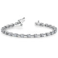 Diamond Link Bracelet In White Gold (Column Link) 1 Ctw