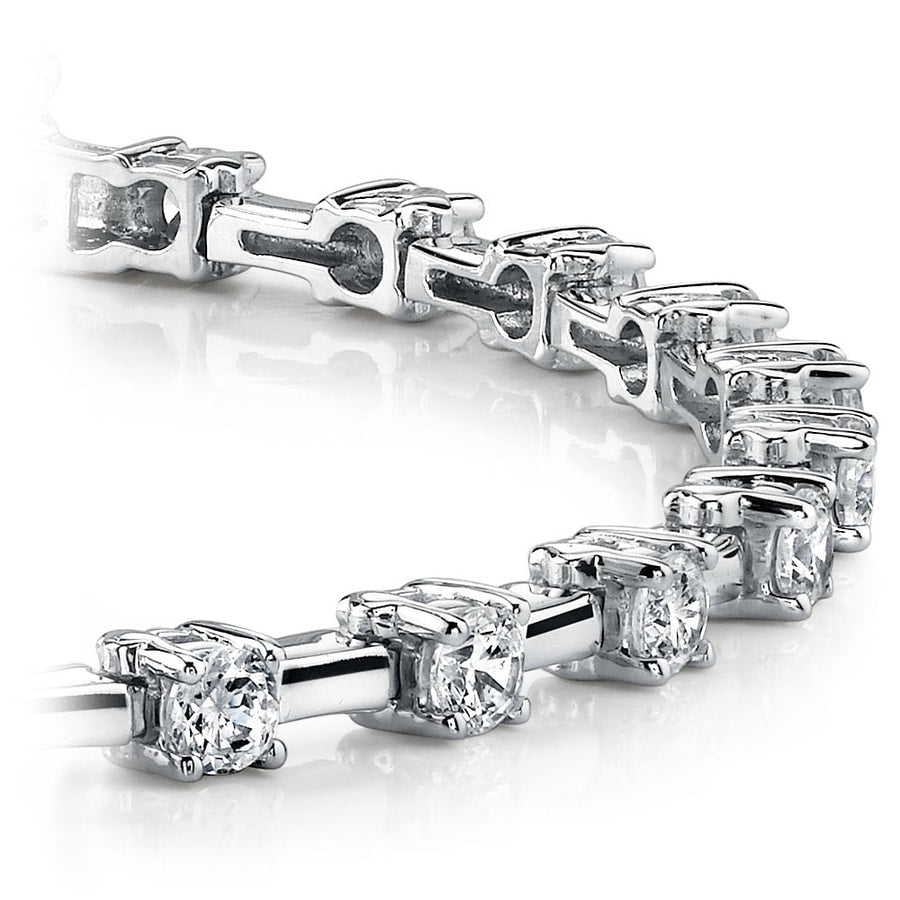 Diamond Link Bracelet In White Gold (Column Link) 1 Ctw
