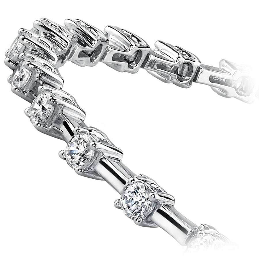 Diamond Link Bracelet In White Gold (Column Link) 1 Ctw