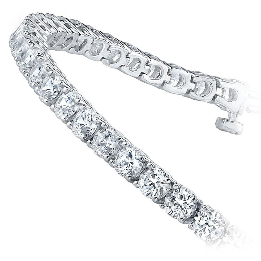 Diamond Line Bracelet In White Gold (2.25 Ctw Round Cut)