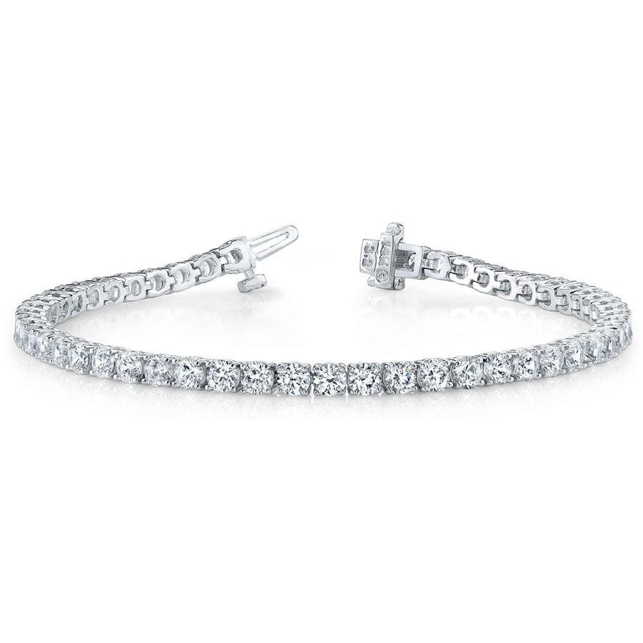 Diamond Line Bracelet In White Gold (2.25 Ctw Round Cut)