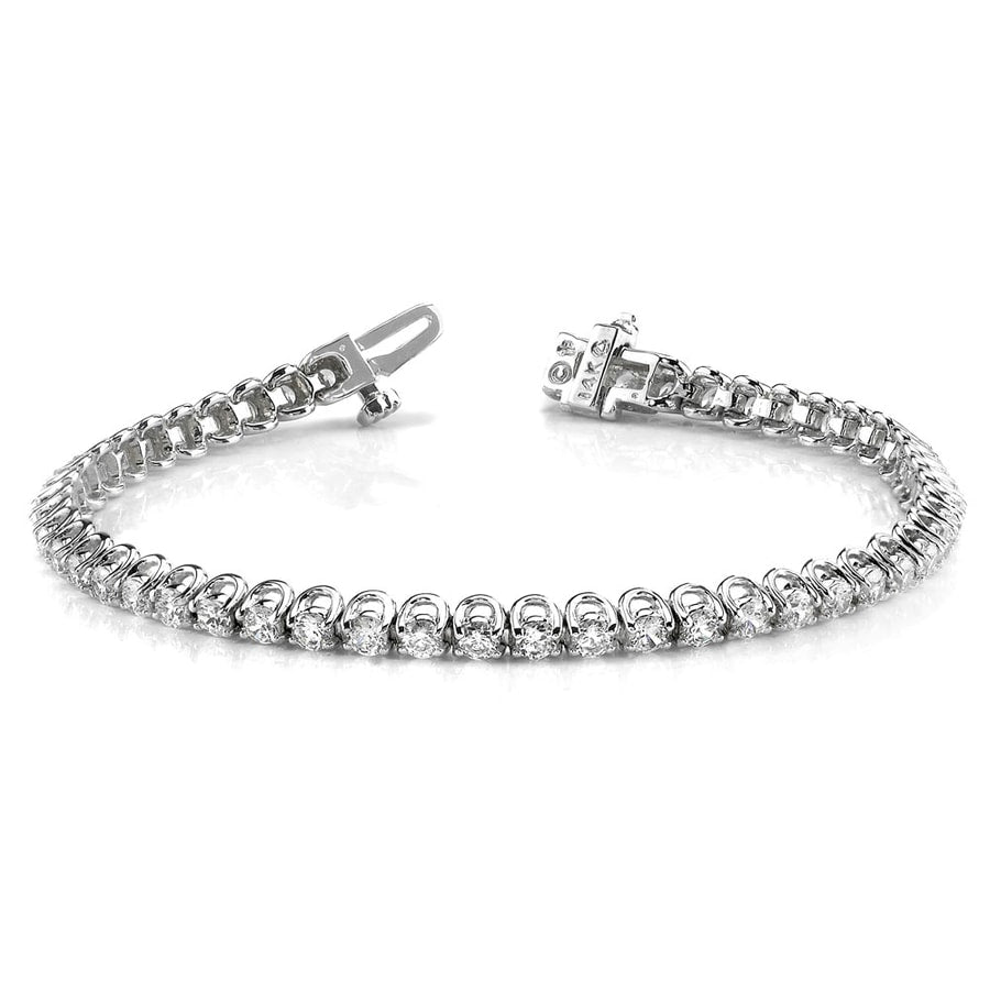 Diamond U-Prong Bracelet In White Gold (1 Ctw)