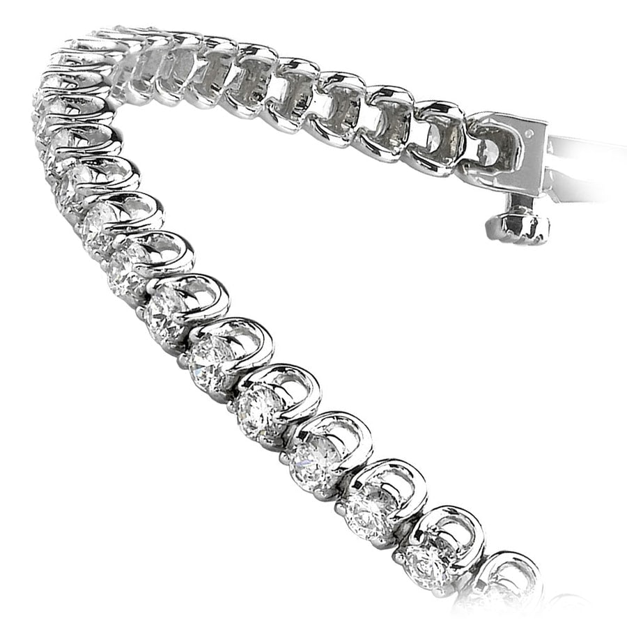 Diamond U-Prong Bracelet In White Gold (1 Ctw)