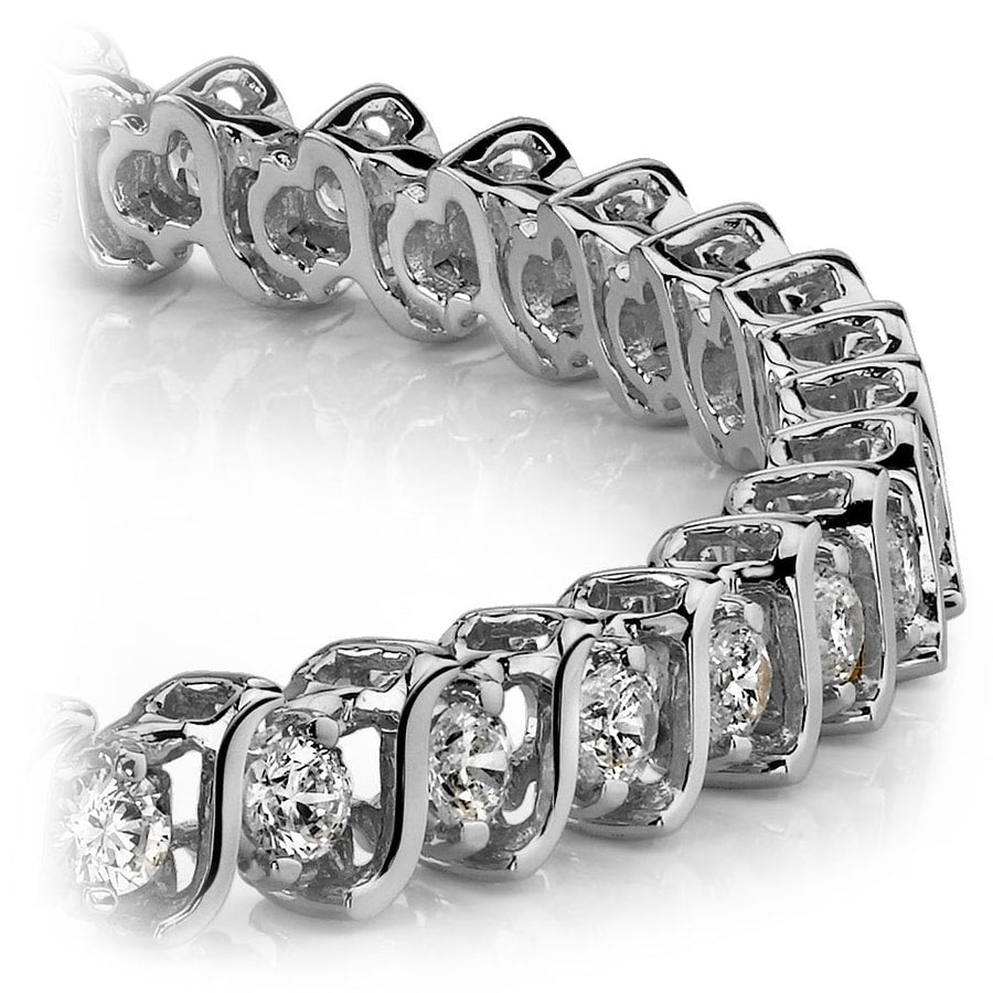 S Link Diamond Tennis Bracelet In White Gold