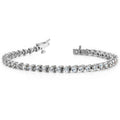 White Gold Three Prong Diamond Tennis Bracelet (2 Ctw)
