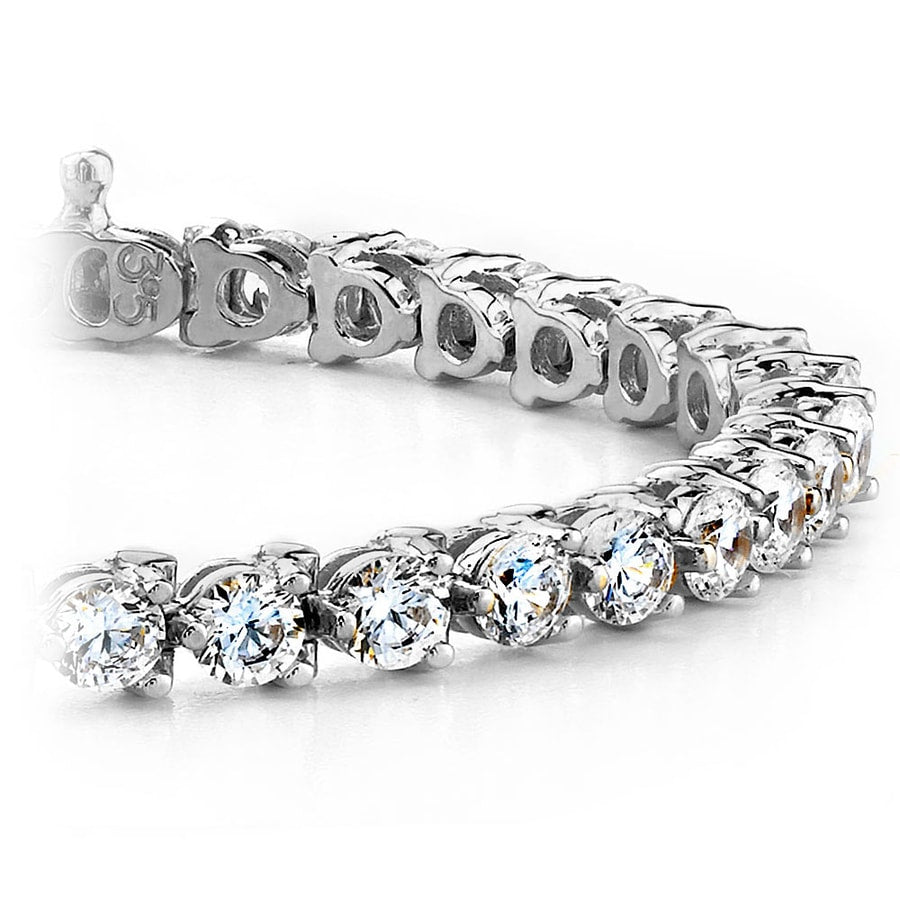 White Gold Three Prong Diamond Tennis Bracelet (2 Ctw)