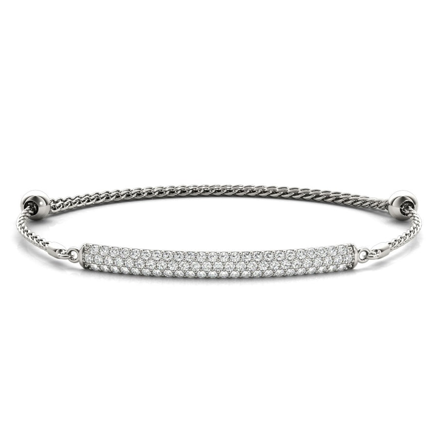 Adjustable Triple Row Diamond Bracelet in White Gold - 3/4 ctw