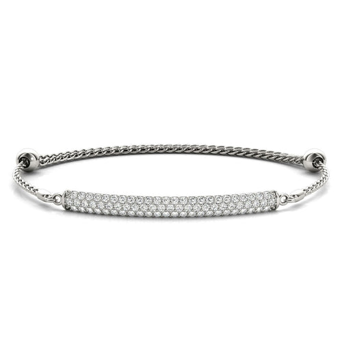 Adjustable Triple Row Diamond Bracelet in White Gold - 3/4 ctw