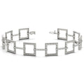 Twisted Square Diamond Bracelet in White Gold (1 ctw)