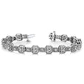 Antique Milgrain Diamond Bracelet In White Gold (2 Ctw)